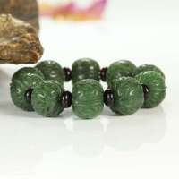 玖品缘新疆和田玉碧玉籽料核桃转运手链 66.71g 附权威证书