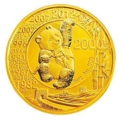 中国金币 中国熊猫金币发行30周年5盎司金质纪念币