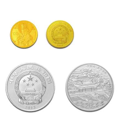 中国金币 中国佛教圣地（普陀山）金银纪念币（1/4盎司金币+2盎司银币）