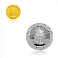 中国金币 2013年版熊猫金银纪念币圆形金银纪念币(1/10盎司金+1盎司银)