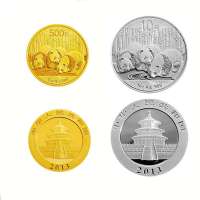 中国金币 2013年版熊猫金银纪念币圆形金银纪念币(1盎司金+1盎司银)