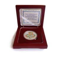 中国金币 2001年蛇年金银纪念币1盎司圆形彩色银质纪念币