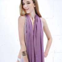 GLOVIN 知品风格 渐变色空调披肩 浅紫