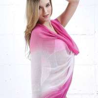 GLOVIN 知品风格 渐变色空调披肩 玫红