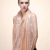 GLOVIN 知品风格 复古烫银空调披肩 橘粉