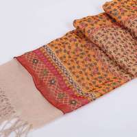 GLOVIN 知品风格 小花图案双层围巾 橘色