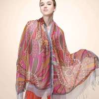 GLOVIN 知品风格 太阳图案双层围巾 红色