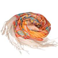 GLOVIN 知品风格 太阳图案双层围巾 橘色