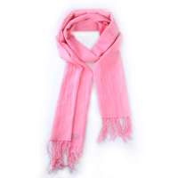 GLOVIN 知品风格 纯羊毛围巾素色披肩 亮粉