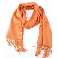 GLOVIN 知品风格 纯羊毛围巾素色披肩 橘色