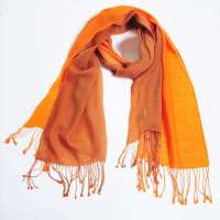 GLOVIN 知品风格 渐变色羊毛披肩 橘色