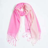 GLOVIN 知品风格 渐变色羊毛披肩 粉色