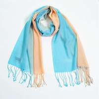 GLOVIN 知品风格 渐变色羊毛披肩 蓝色