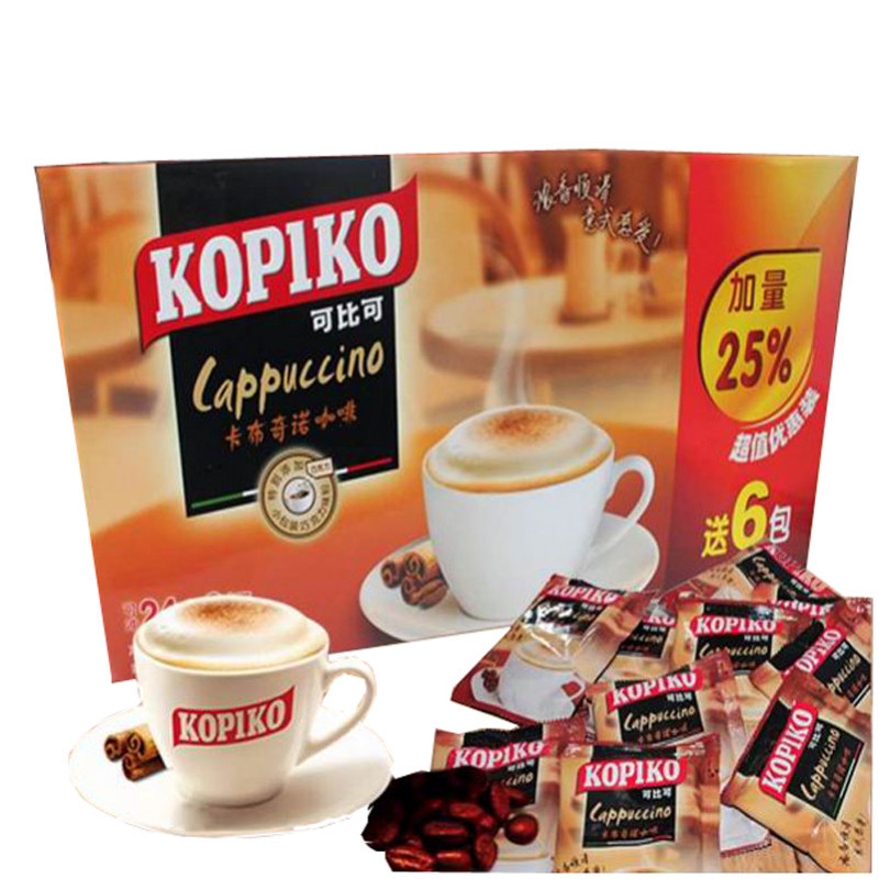 KOPIKO可比可 卡布奇诺咖啡24+6包(24入)印尼进口速溶咖啡