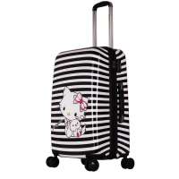 派瑞瓯perryoun卡通条纹猫拉杆登机箱风火万向轮旅行箱包XG-LL-8195黑白条纹24寸