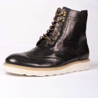 星期六黑色油面牛皮男靴SS1WSM870711