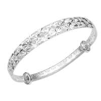 蓝色多瑙河 999千足纯银手镯 满天星翠 约15g