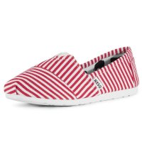 DSXN女式平底休闲细条纹帆布鞋FC1006