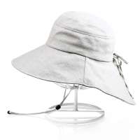 THANTRUE真享  女士夏日护脖防晒遮阳帽大沿帽M004 浅灰色