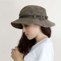 THANTRUE真享  简约休闲奔尼帽 全棉系脖带渔夫帽 男士布帽N197 橄榄绿