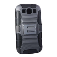 白雀三合一支架手机保护壳I9300灰色