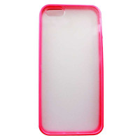 白雀TPU+PC软硅胶手机套iPhone5玫红色