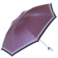 红叶色胶浪漫蜜语三折晴雨两用伞E304朱红