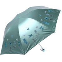 红叶魅力之星黑胶三折遮阳伞E700绿色