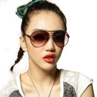 音米女款防紫外线明星款蛤蟆镜 1051 红色