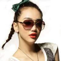 音米女款防紫外线明星款蛤蟆镜  1051 棕色