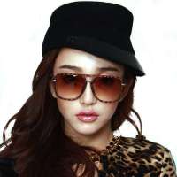 音米潮流墨镜 女明星款时尚蛤蟆镜  1085  琥珀色