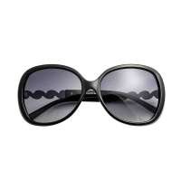 音米女款珍珠时尚复古偏光太阳镜 1133 黑色