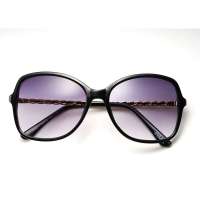 音米时尚螺旋金属装饰男款太阳镜 1169 黑色