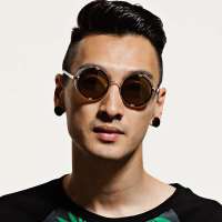 Inmix音米圆形男款太阳眼镜  1171 棕框茶片