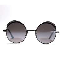 Inmix女款个性带沿圆太阳镜 1172 黑色