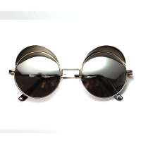 Inmix女款个性带沿圆太阳镜 1172  银色