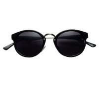 音米磨砂质感个性圆框太眼眼镜 1177 亮黑色