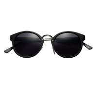 音米磨砂质感个性圆框太眼眼镜  1177 磨砂黑