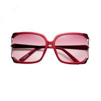 音米欧美复古墨镜女款大框太阳镜  1197 酒红色