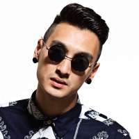 音米男款时尚炫彩欧美复古蛤蟆镜 1202 黑色灰片