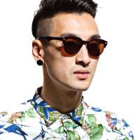 音米女款时尚豹纹边框半框太阳镜  1205 棕色