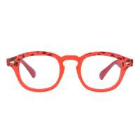 Inmix男款复古豹纹装饰眼镜架  2078  琥珀红