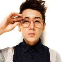 Inmix男款复古豹纹装饰眼镜架   2078 琥珀绯红色