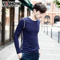 viishow男士长袖T恤韩版修身T恤TC260