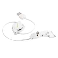 哈密瓜(hamimelon)三合一伸缩多功能数据线/充电线HM0276白