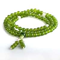 御灵珠宝 天然水晶 清歌 绿玛瑙108佛珠手链 0304260006011