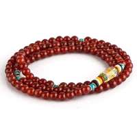 御灵珠宝 天然水晶  六字真言 红玛瑙108念珠手链 0304260006004