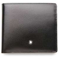 Montblanc 万宝龙 小牛皮男士经典4卡片夹钱包 黑色