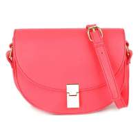 优哈优哈新款糖果色气质单肩斜挎女包WDD043玫红