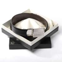 MONTBLANC万宝龙黑色牛皮材质纯色男士腰带